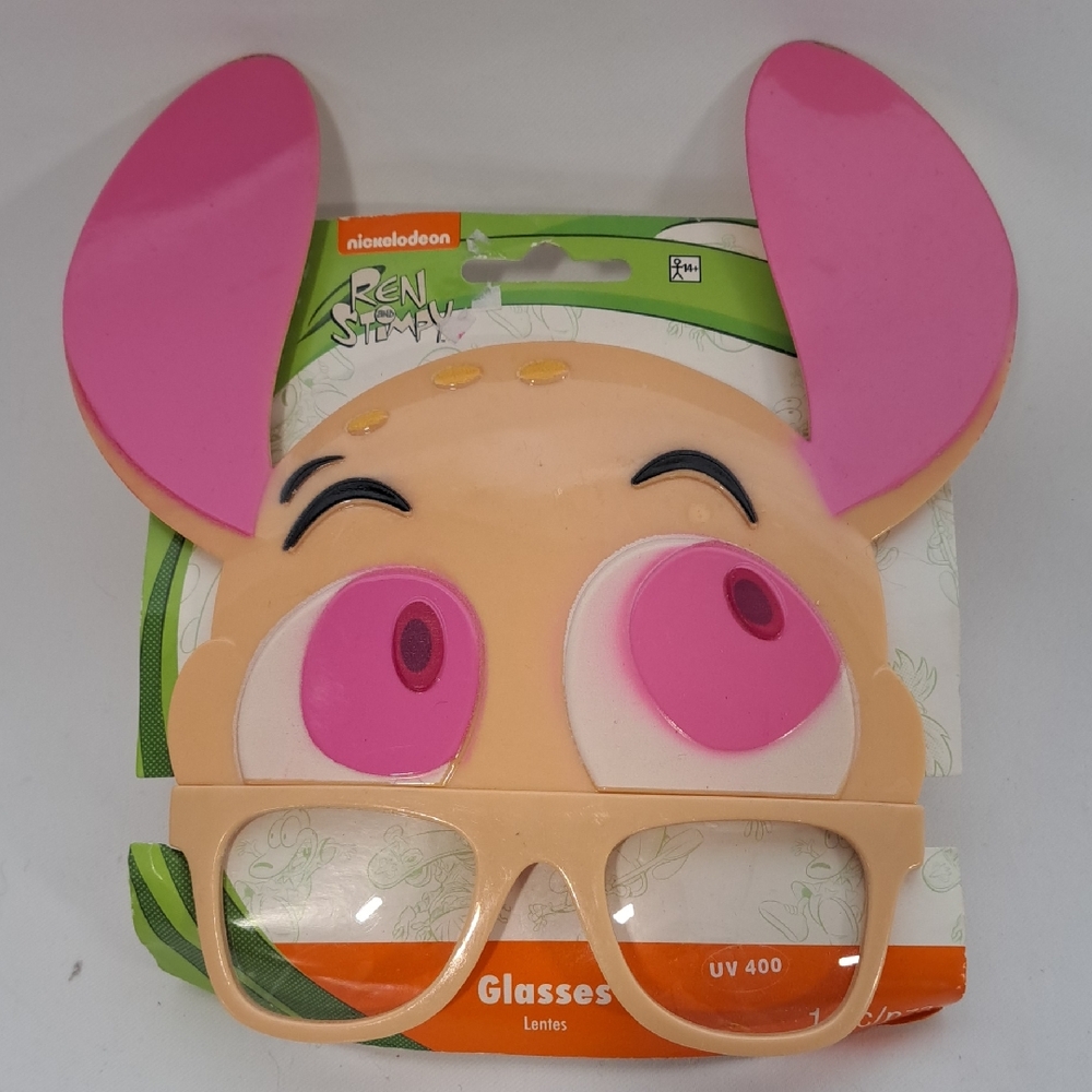 Nickelodeon Ren & Stimpy Pink and Cream Character Glasses